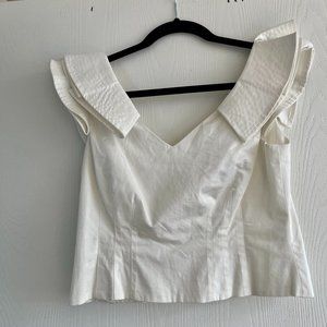 Antonio Melani Cropped White Blouse